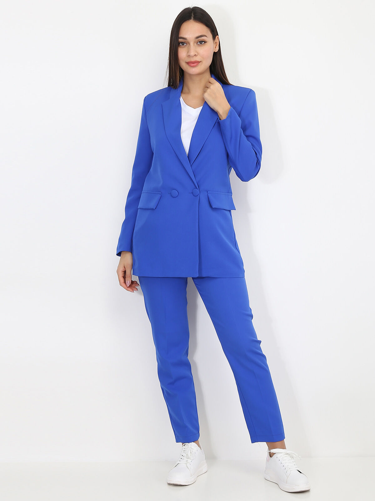 Ensemble tailleur droit- Bleu