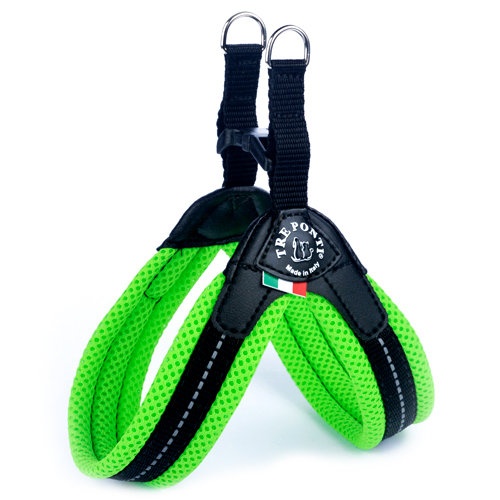 Arnês para cães verde acolchoado Tre Ponti