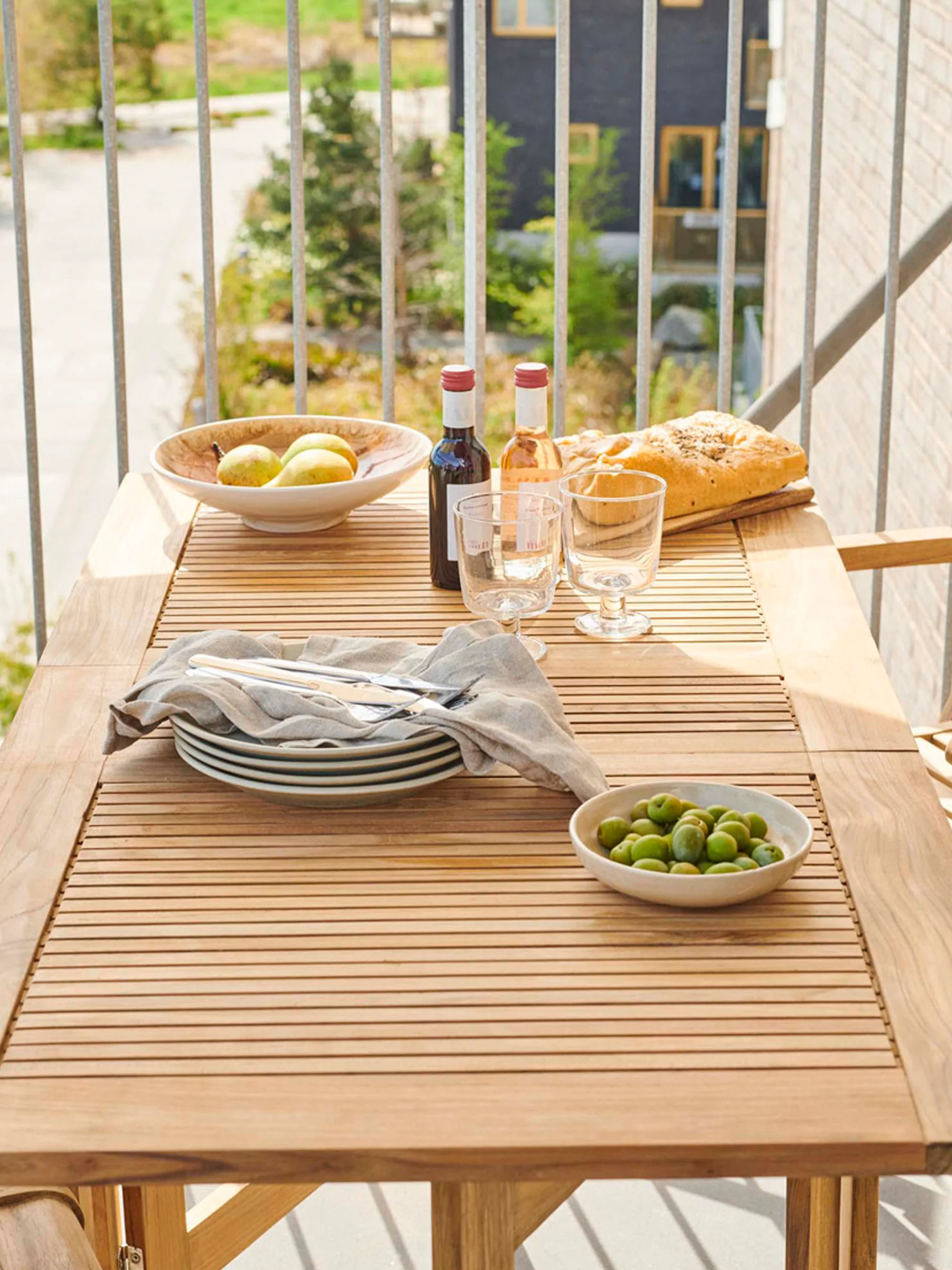 Uitschuifbare teakhouten tuintafel Butterfly