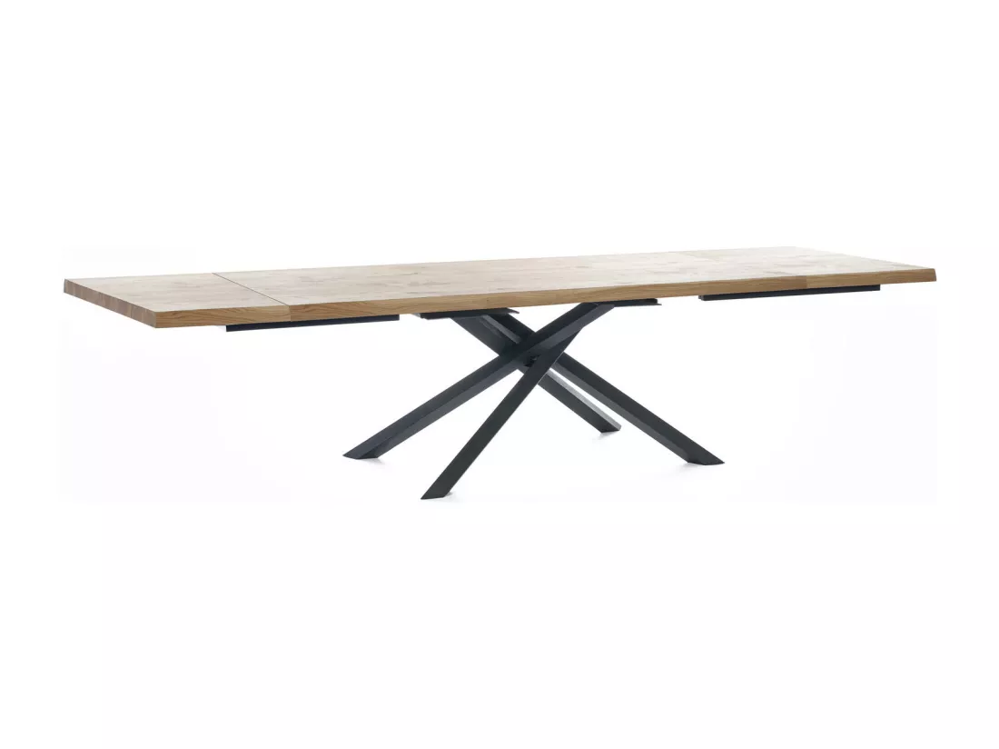 Spike Table Extensible (200/300 x 100 cm) en Placage Chêne Noir
