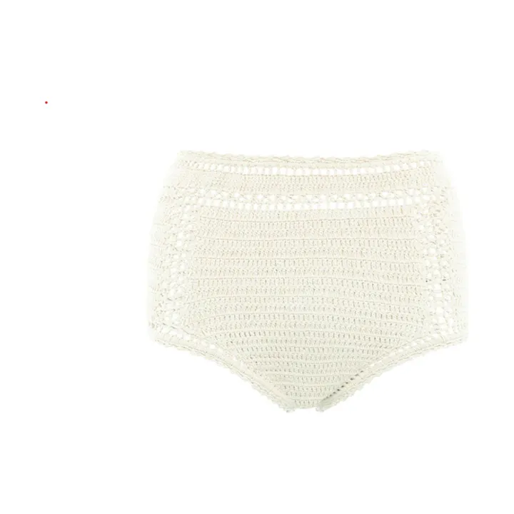 She Made Me Bas de Maillot Essential Taille Haute Crochet | Ivoire