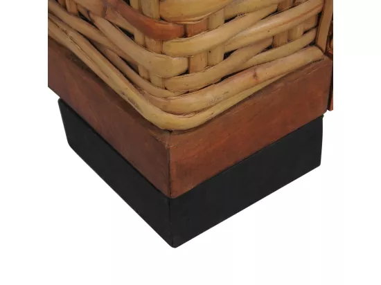 Fauteuil avec coussins Marron Rotin naturel