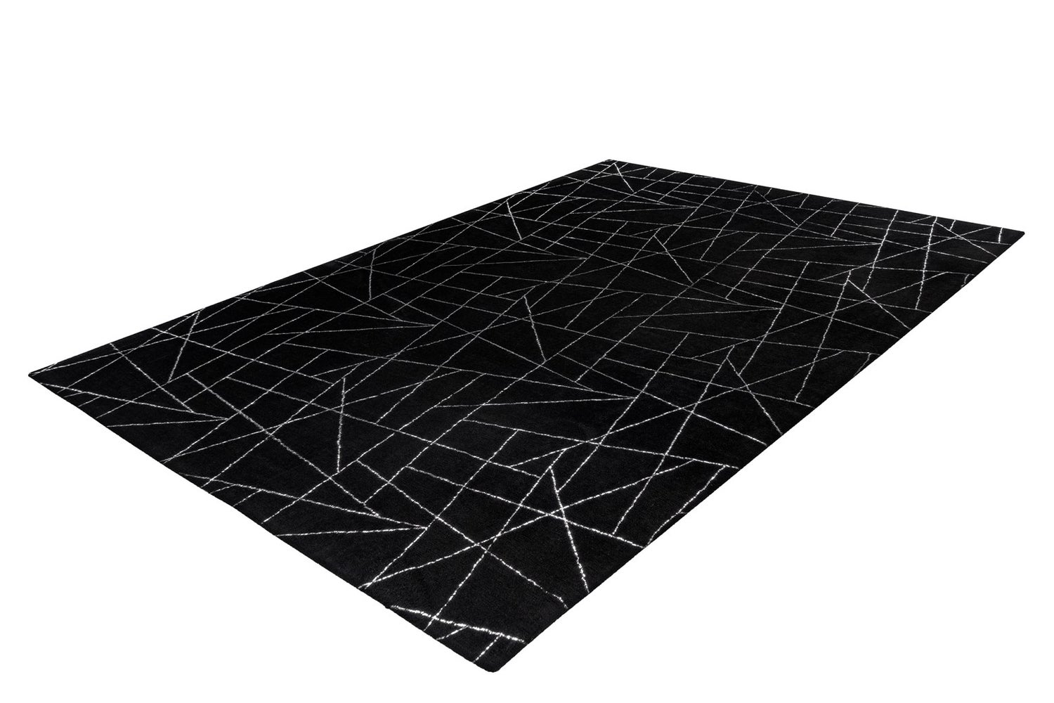 Kortpolig vloerkleed Majestique Zwart / Zilver Modern 80 x 150 cm
