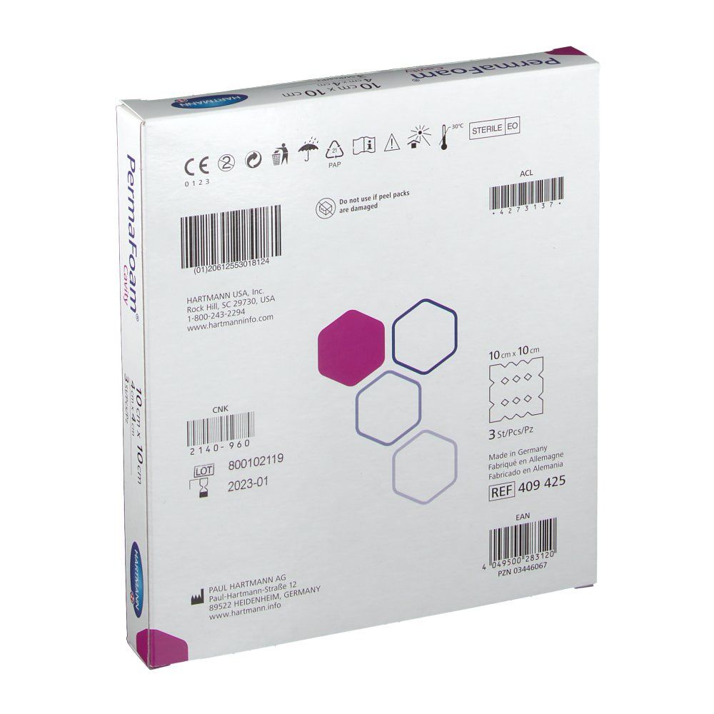PermaFoam® Cavity Schaumverband 10 x 10 cm