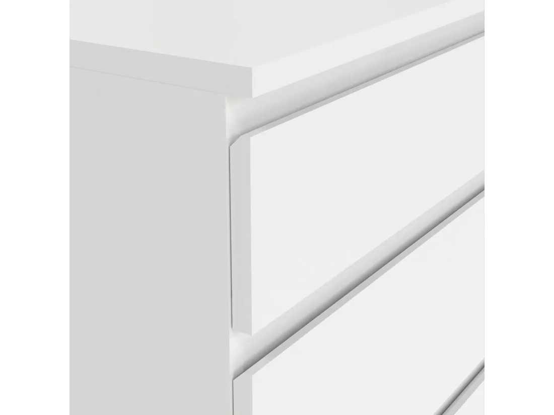 Commode Dricc, Commode polyvalente, Commode de chambre, Meuble avec tiroirs, 77x40 h107 cm, Blanc