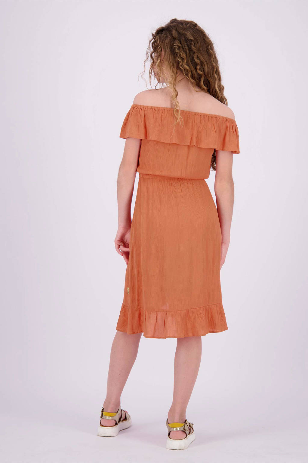 Vingino off shoulder jurk Peninah terra