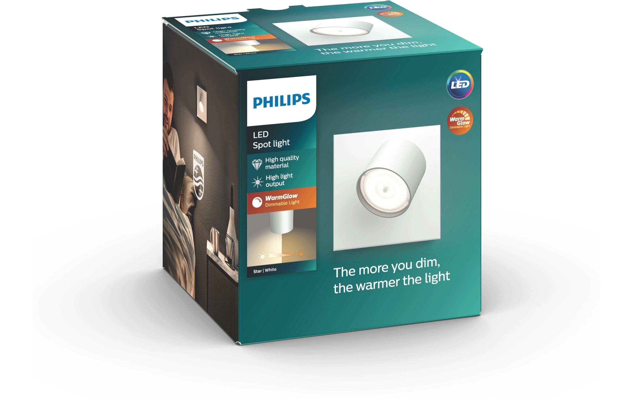 Spot Star Warm Glow, 4.5 W, 500 lm, 2200-2700 K, WeissDeckenspot mit beweglichem Leuchtenkopf