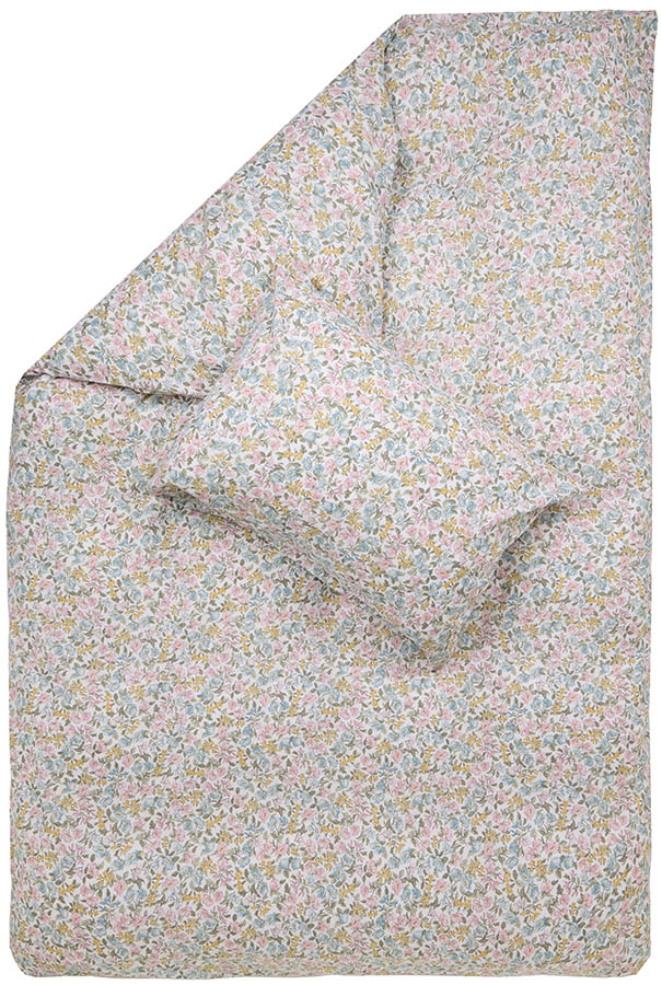 Vita bomullsengesett 140x200 rosa