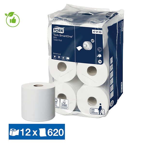 Papier toilette Tork Advanced Smartone T9 2 épaisseurs, lot de 12 bobines