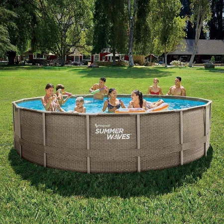 Summer Waves Frame Elite Pool Dark Triple Bweave 488 x 122 cm