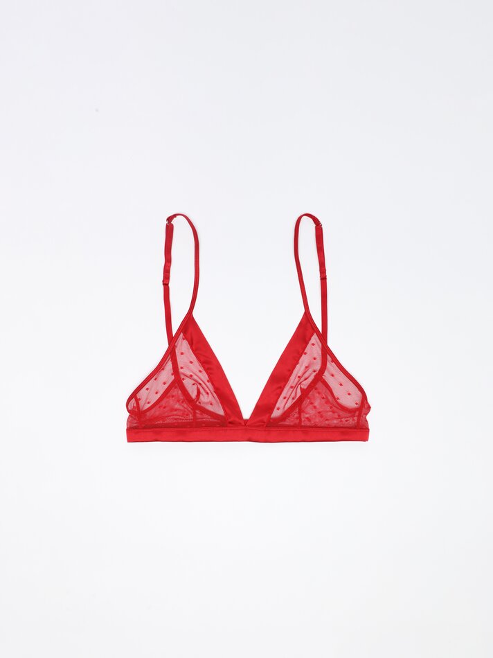 Sutiã de tule - Vermelho