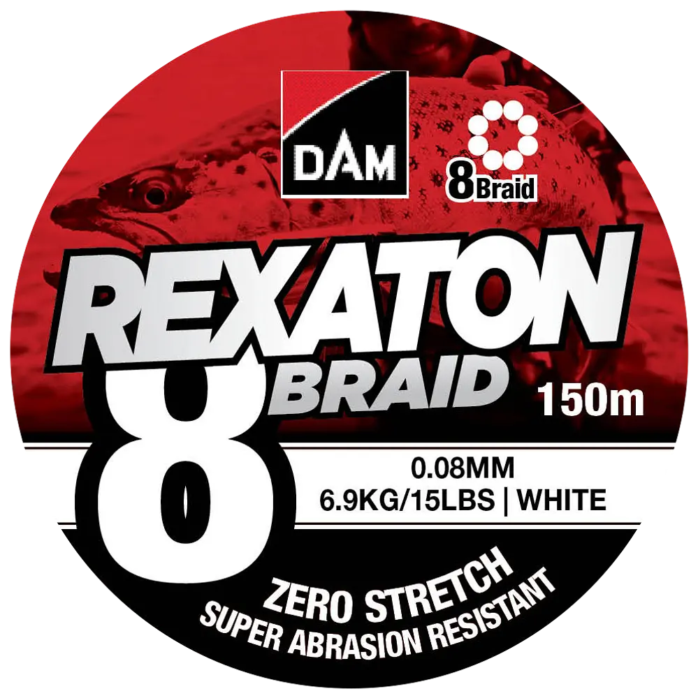 DAM Fletline 8 Braid 150 m 0,08 mm - hvid