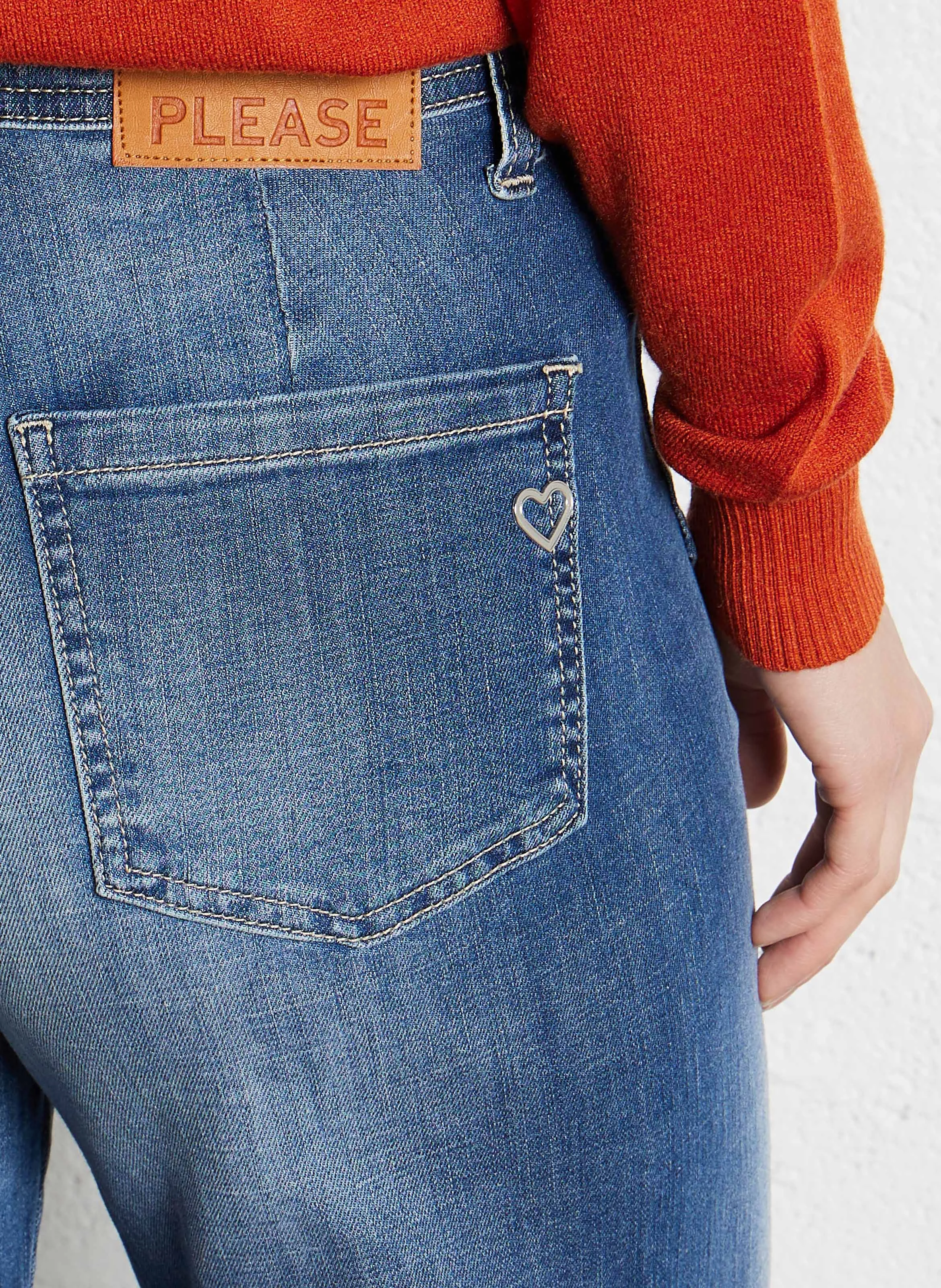 Jean flare en coton mélangé | Bleu