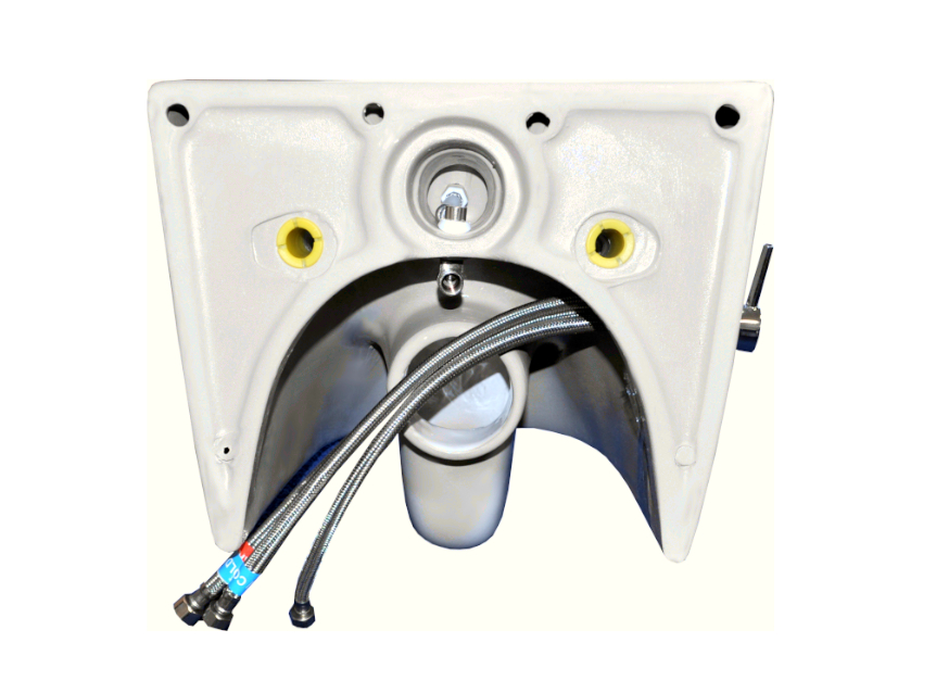 Sanicare Rondo randloos toilet wit glans met bidetsproeier- en kraan en softclose zitting