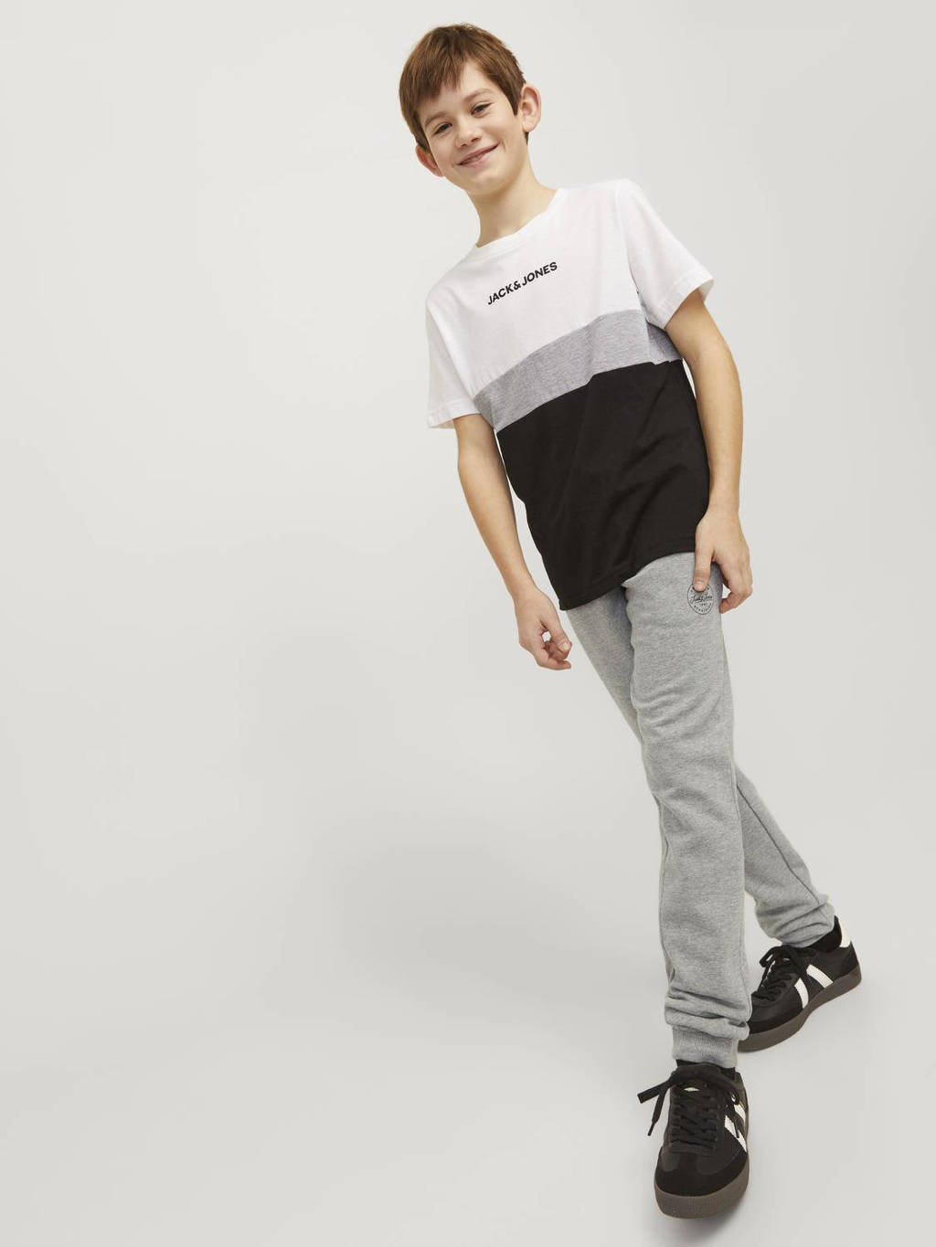 JACK & JONES joggingbroek JJIGORDON grijs melange