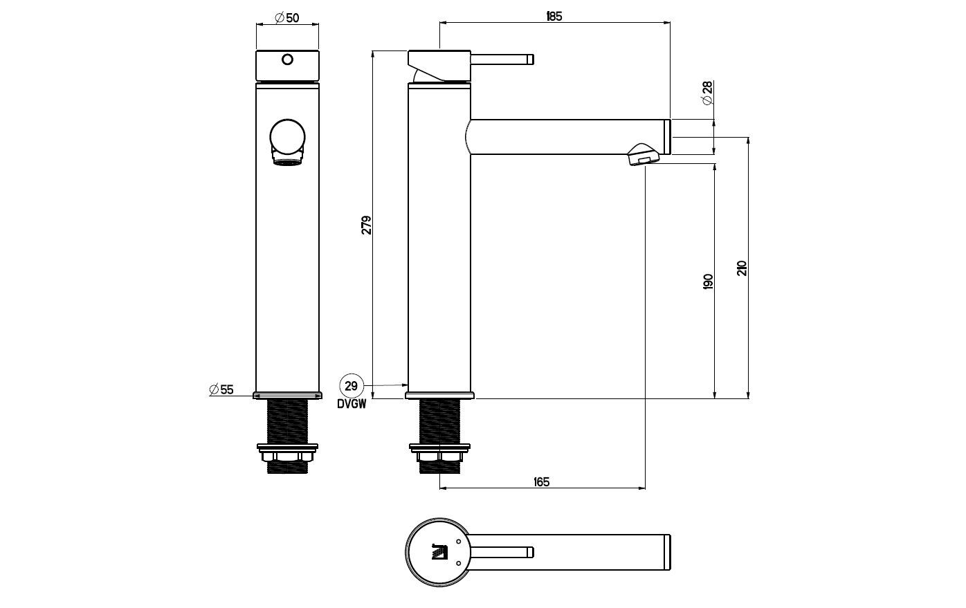 Lavaboarmatur Carbon<br>Waschtischarmatur