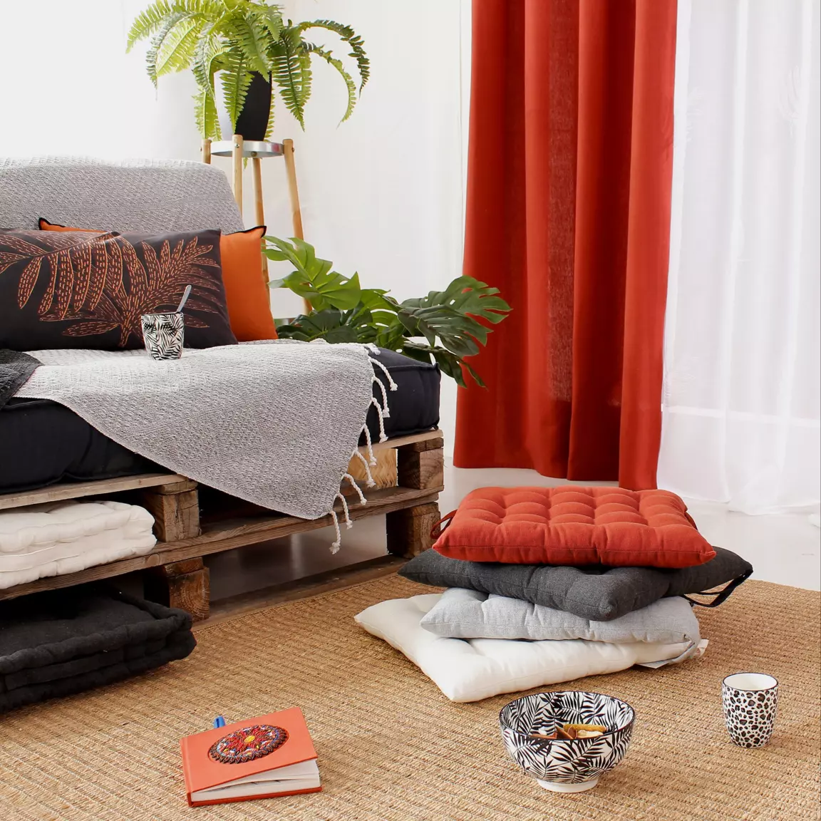 Plaid coton recyclé (130 x 160 cm) Dune Ecru