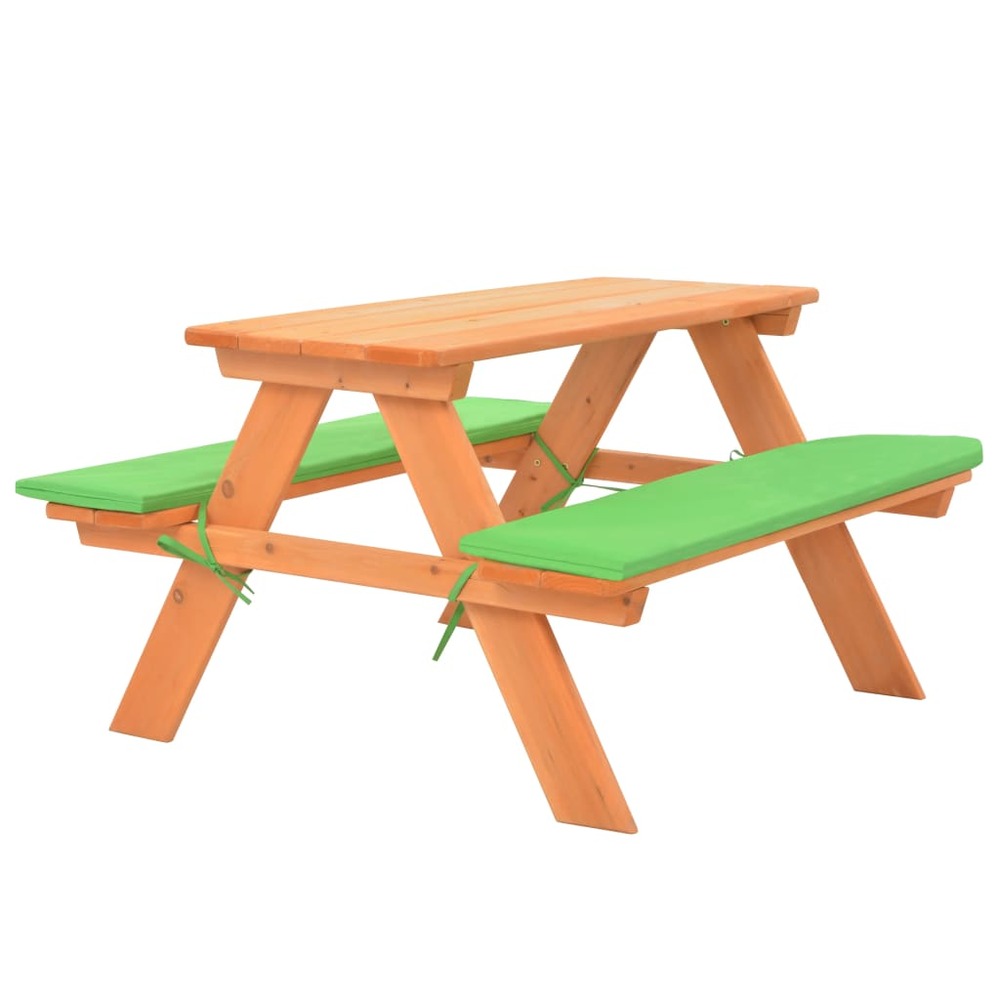 Table de pique-nique pour enfants avec bancs 89x79x50 cm sapin