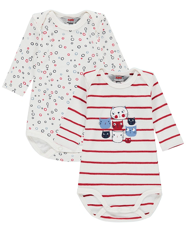 Langarm-Body LAYETTE – CATWALK 2er-Pack in weiß