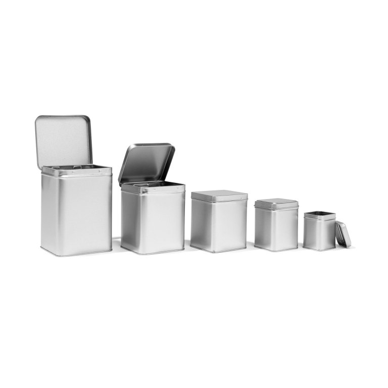 Weißblechdose quadratisch, silber