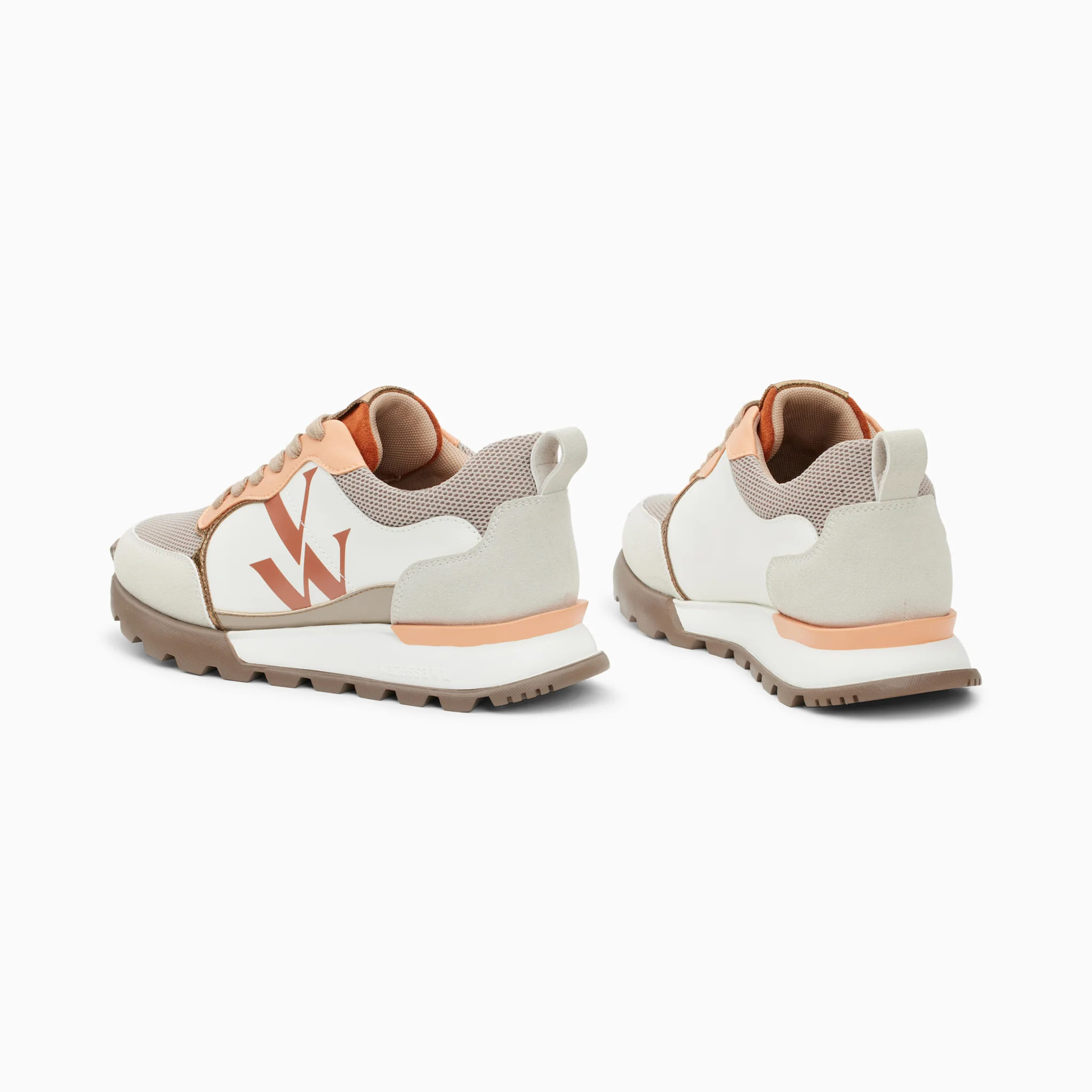 Sneakers-Baskets monogramme Ombeline orange à semelle running