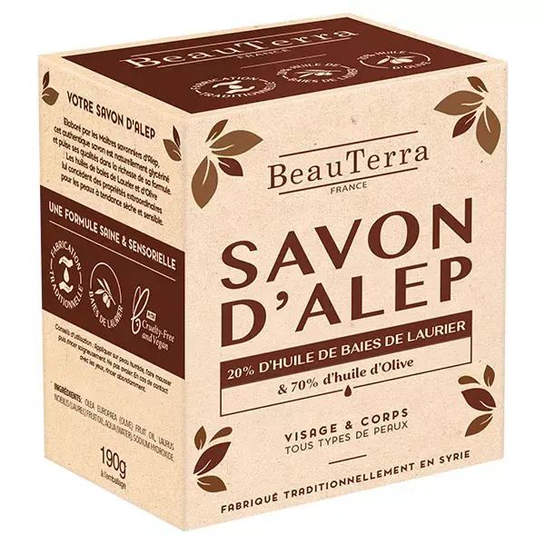 Sabonete Beauterra Aleppo com 20% de óleo de louro, 190g