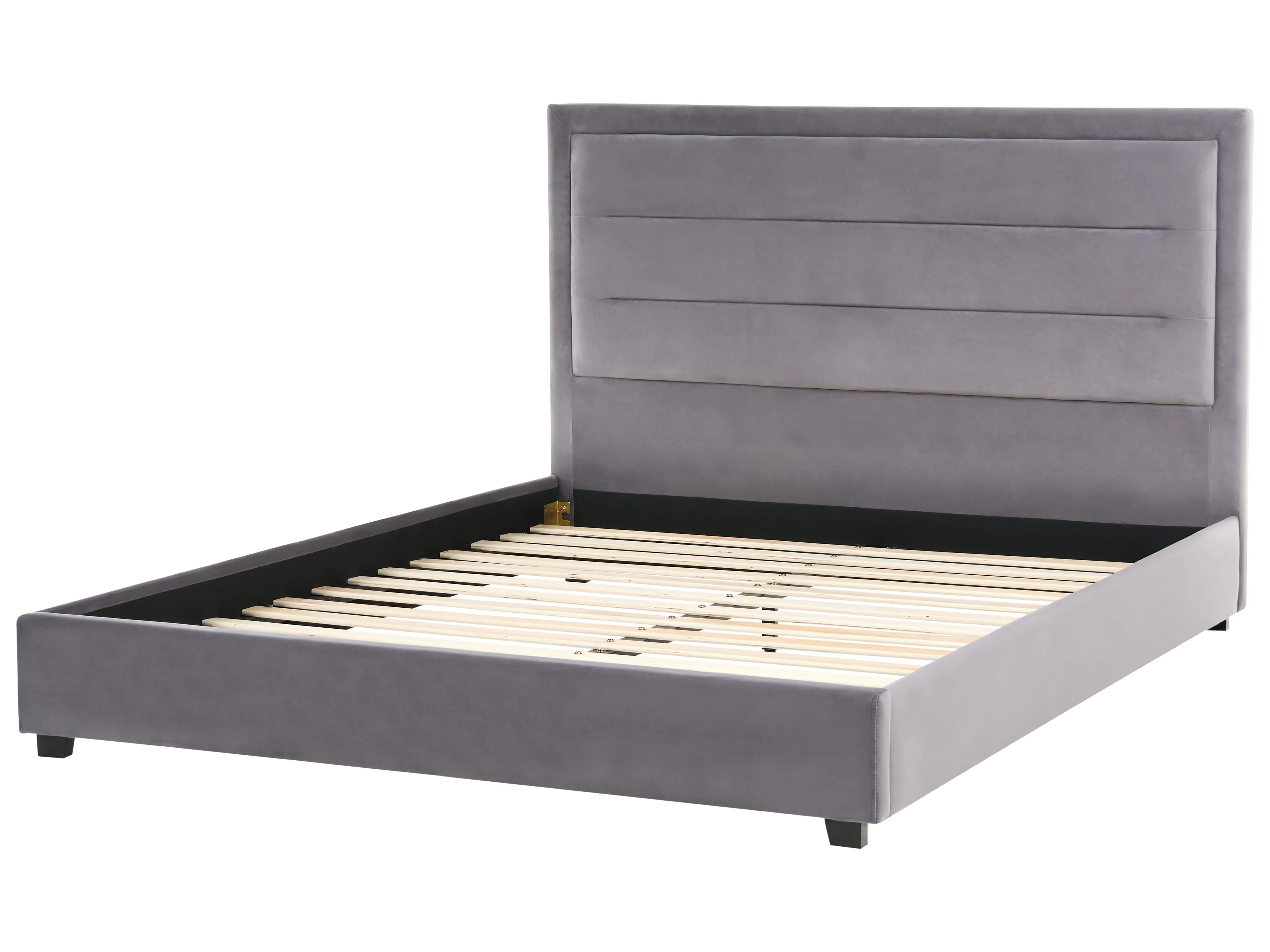 Bed Fluweel ROUEN 160 x 200 cm Donkergrijs