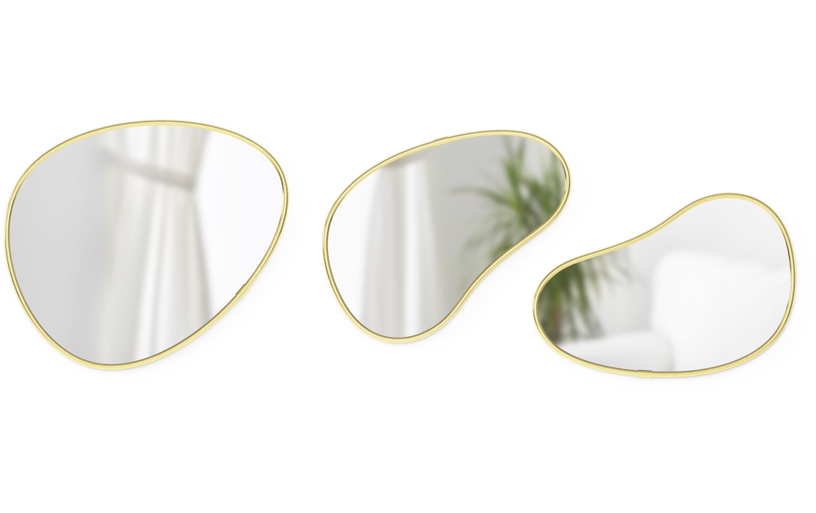 Spiegel Hubba Pebble 3er Set, GoldModernes Wandspiegel-Set