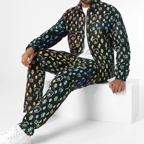 Ensemble Veste Zippée Et Pantalon Cargo Maison de Couture 0027 0028 Noir