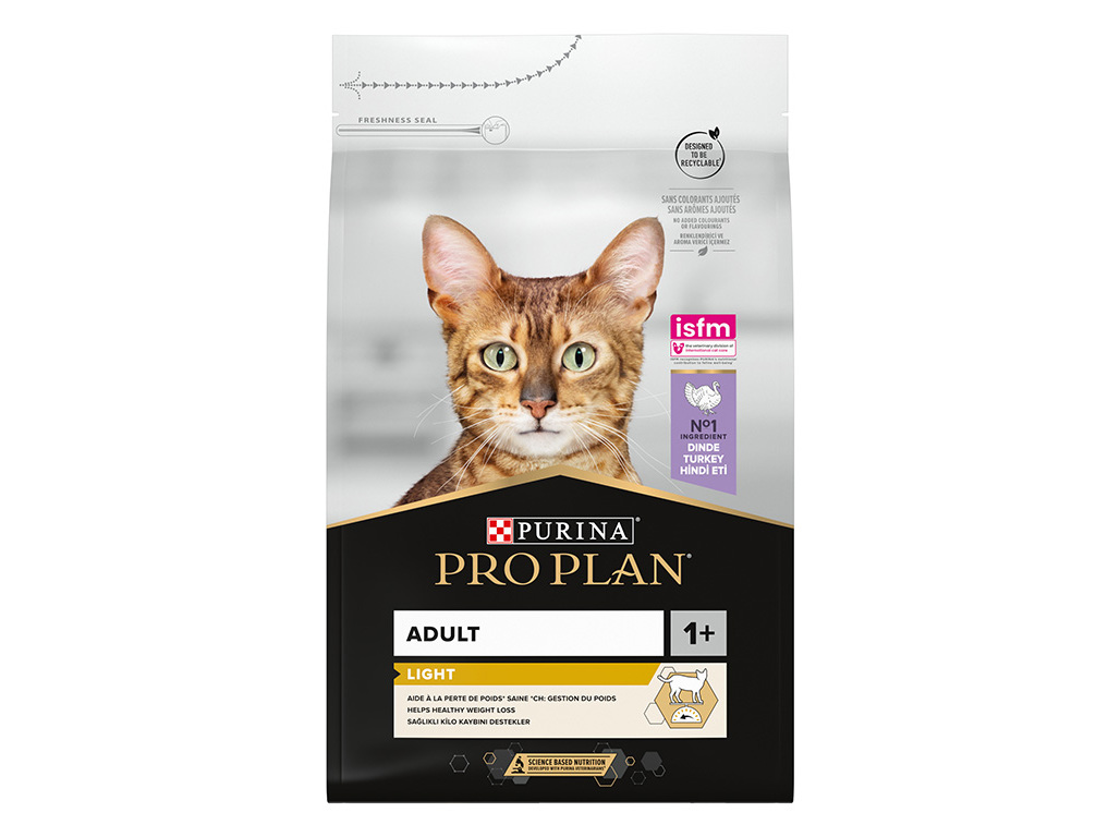 RAÇÃO PARA GATO PRO PLAN LIGHT PERU / ARROZ 3KG