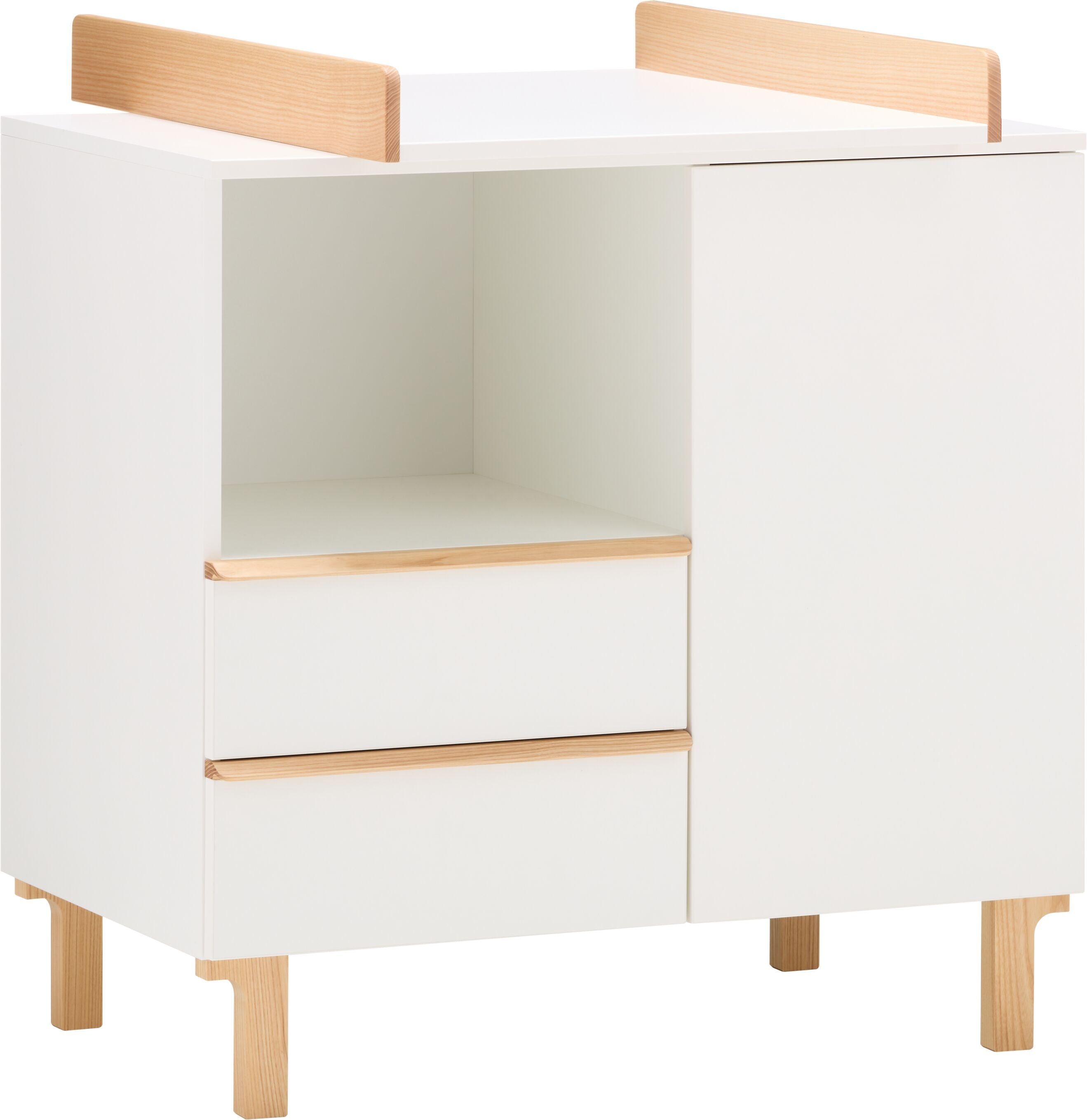 NIDO Wickelkommode - Weiss lackiert / B: 90.0 cm x T: 75.0 cm x H: 97.5 cm
