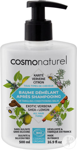 Cosmo Naturel Baume Démêlant Après Shampoing Karité Verveine Citron Bio Flacon-Pompe 500ml