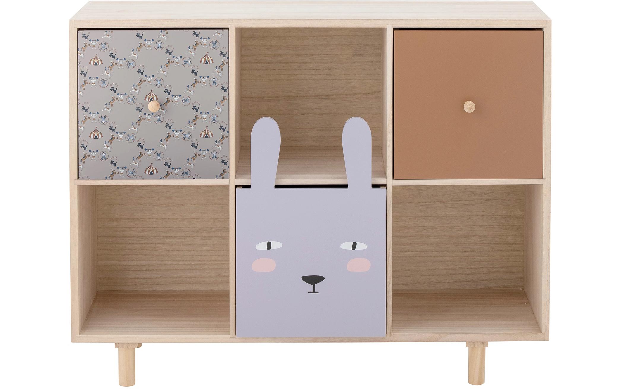 Bücherregal Calle mit Schubladen Natur, Paulownia<br>Kinderregal für Bücher und Spielzeug