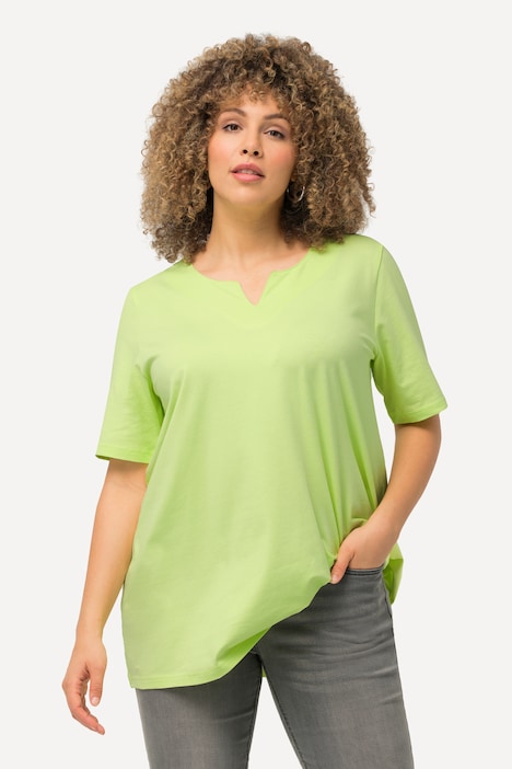 T-Shirt, A-Linie, Tunika-Ausschnitt, Halbarm