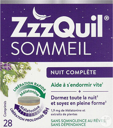 ZzzQuil Sommeil Nuit Complète 28 Comprimés