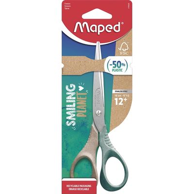 Maped Smiling Planet - Ciseaux Shape 16 cm - disponible dans différentes couleurs - en bois