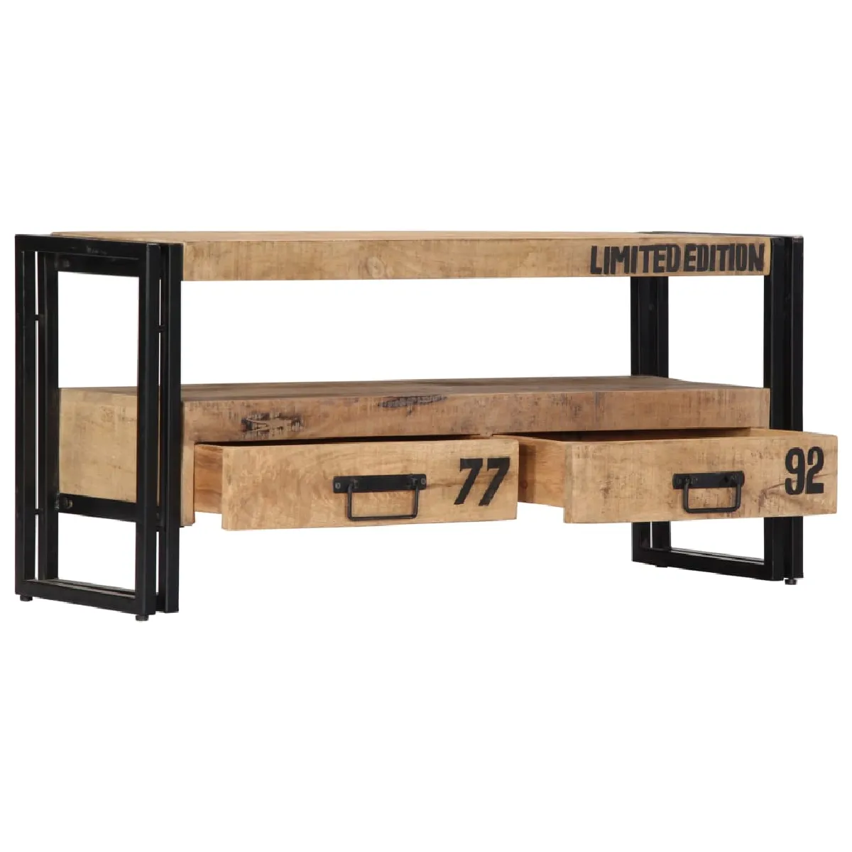 Helloshop26 Meuble TV 100 cm bois massif de manguier