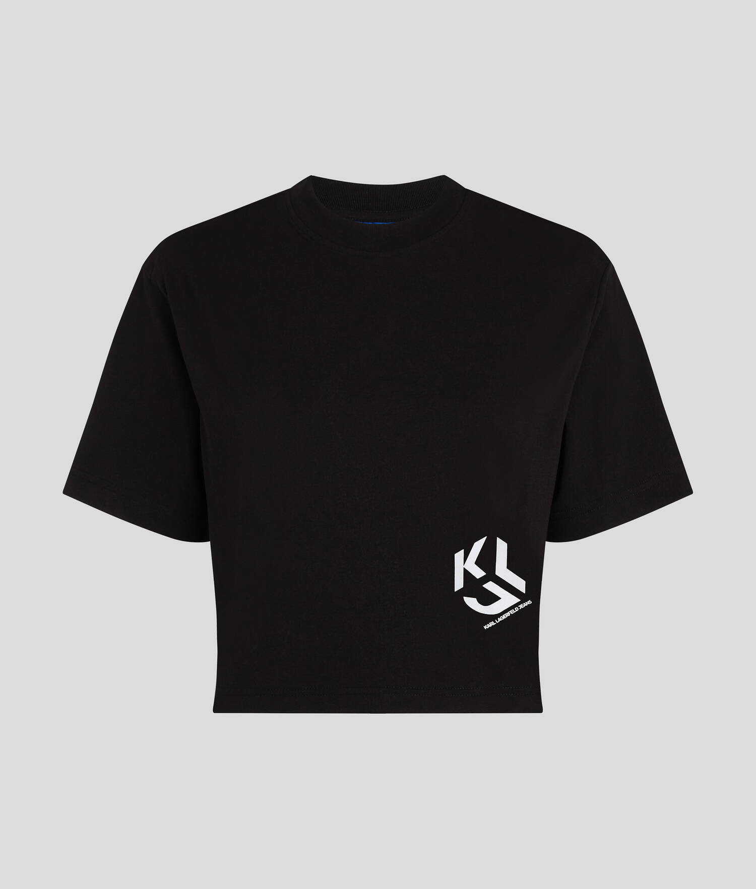 T-SHIRT CROPPED KLJ MONOGRAM - Noir
