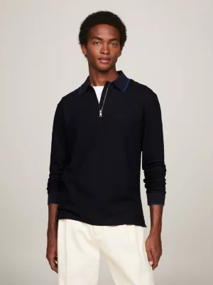 Polo de manga comprida Honeycomb Slim Fit