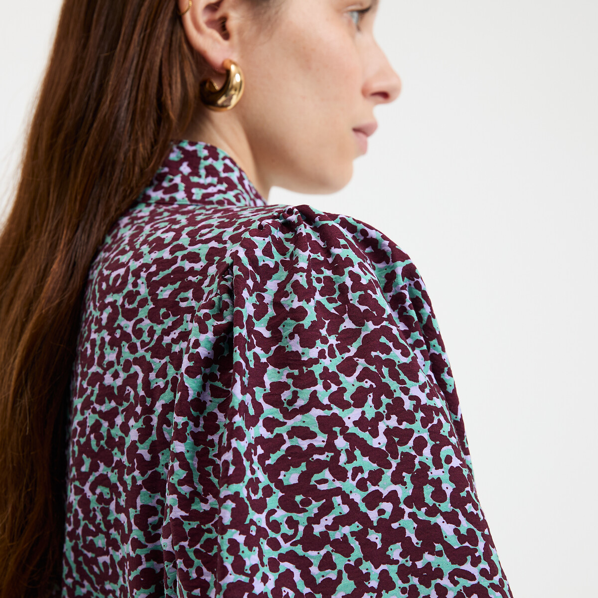 COLEÇÃO LA REDOUTE<br>Vestido longo e evasê, mangas compridas
