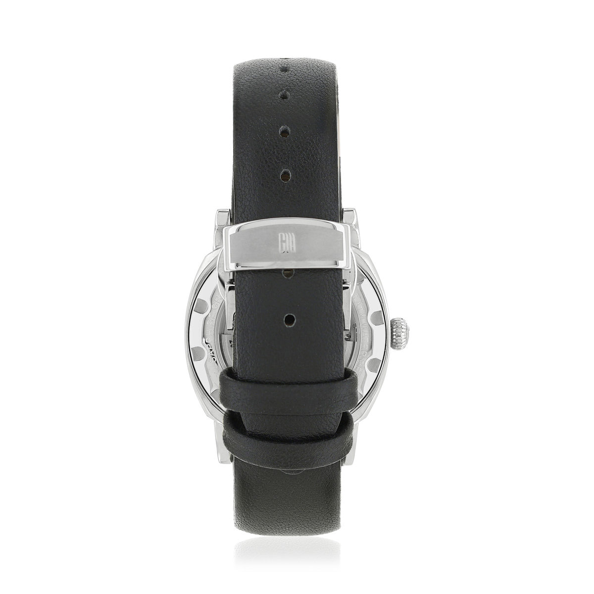Montre MATY GM automatique cadran noir bracelet cuir noir