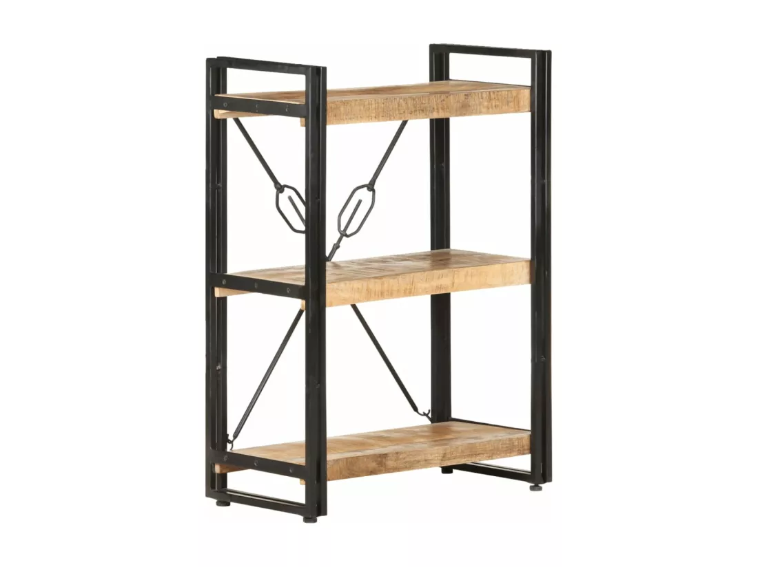 Bibliothèque à 3 niveaux 60x30x80 cm Bois de manguier massif