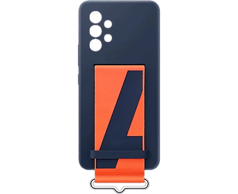 Samsung A53 Silicone Cover with Strap Navy