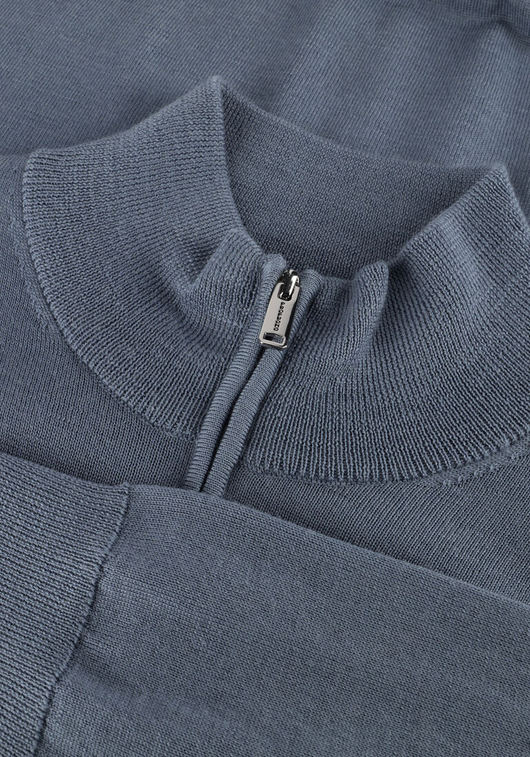 donkerblauwe profuomo trui pullover half zip merino