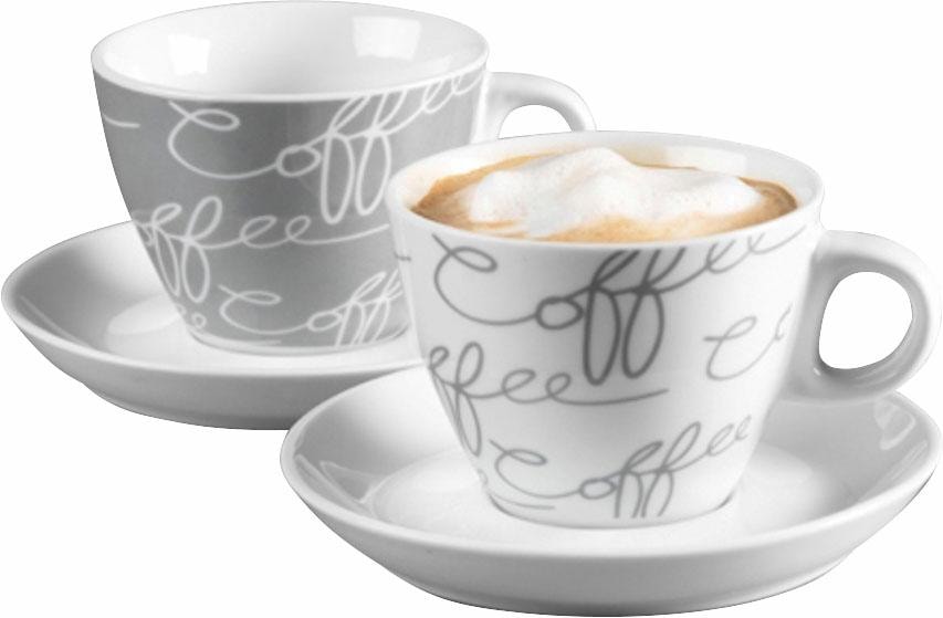 Ritzenhoff & Breker Cappuccinotasse »Cornello Grey« 2 Tassen, 2 Untertassen