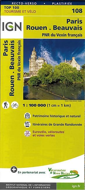 IGN - TOP 100 108 PARIS ROUEN PLASTIFIEE