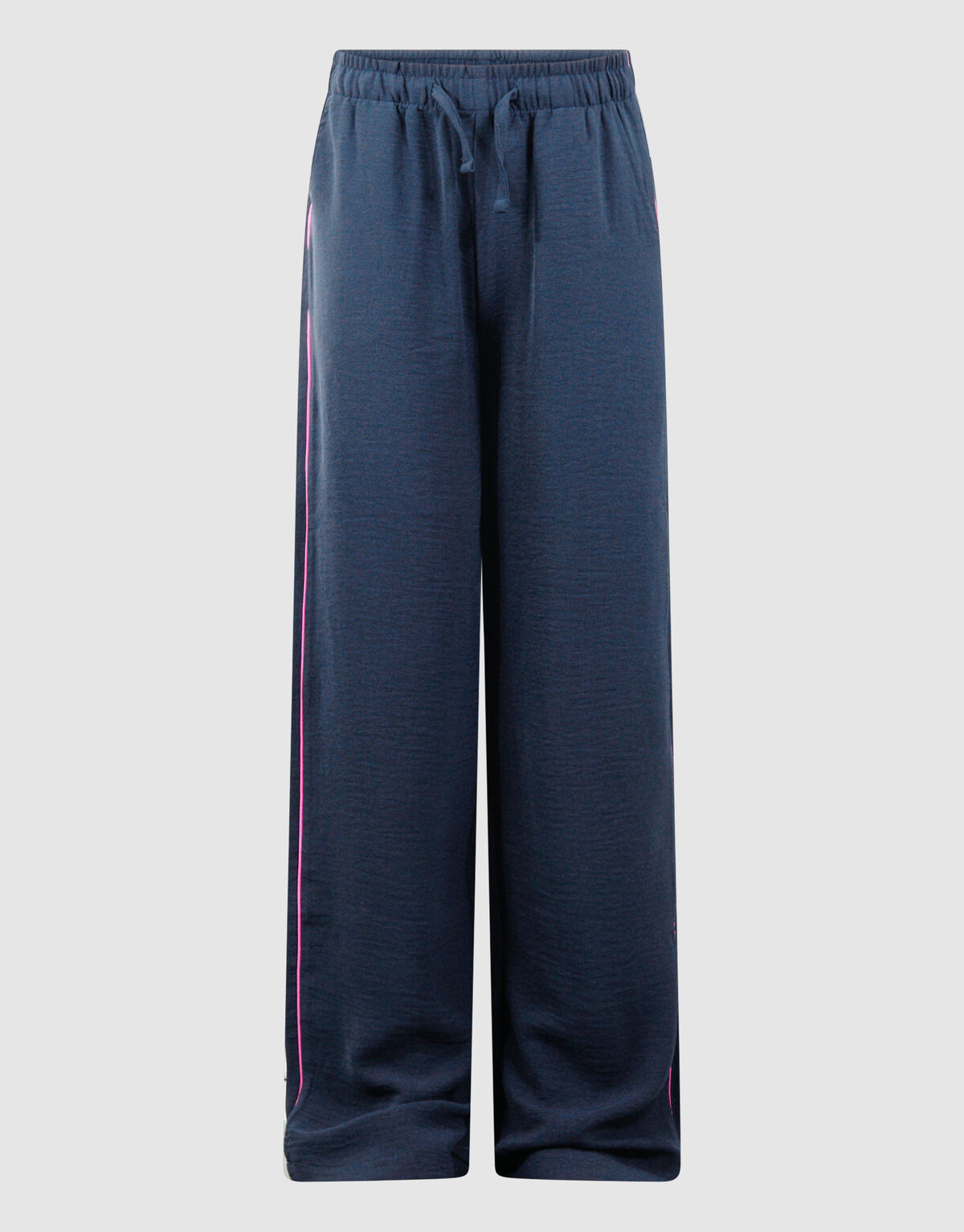 Piping Wide Leg Fit Broek Donkerblauw