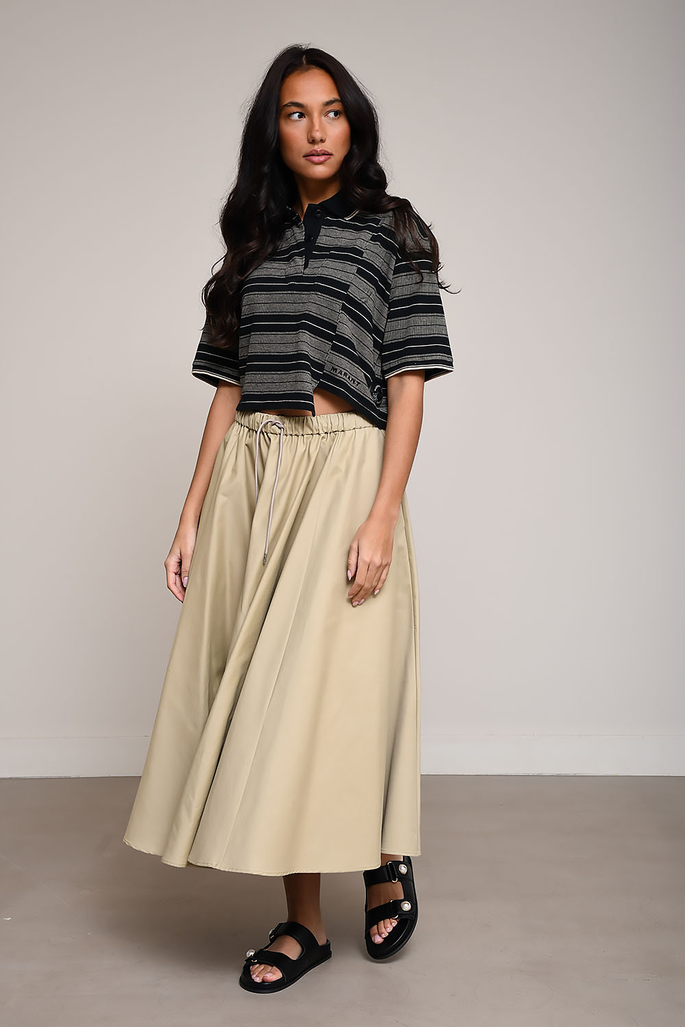 Technical midi skirt