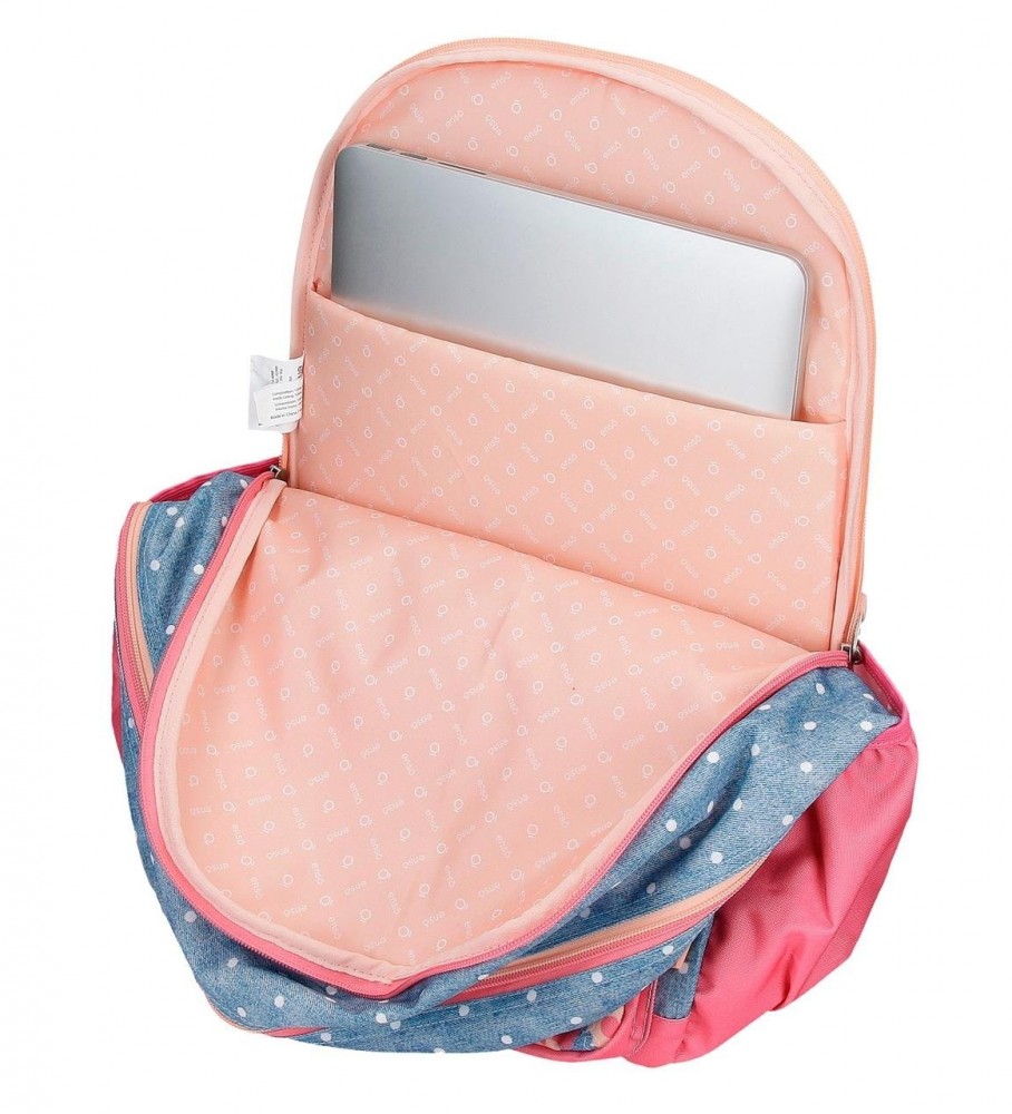 Enso Mochila porta ordenador Little Dreams  dos compartimentos con carro rosa