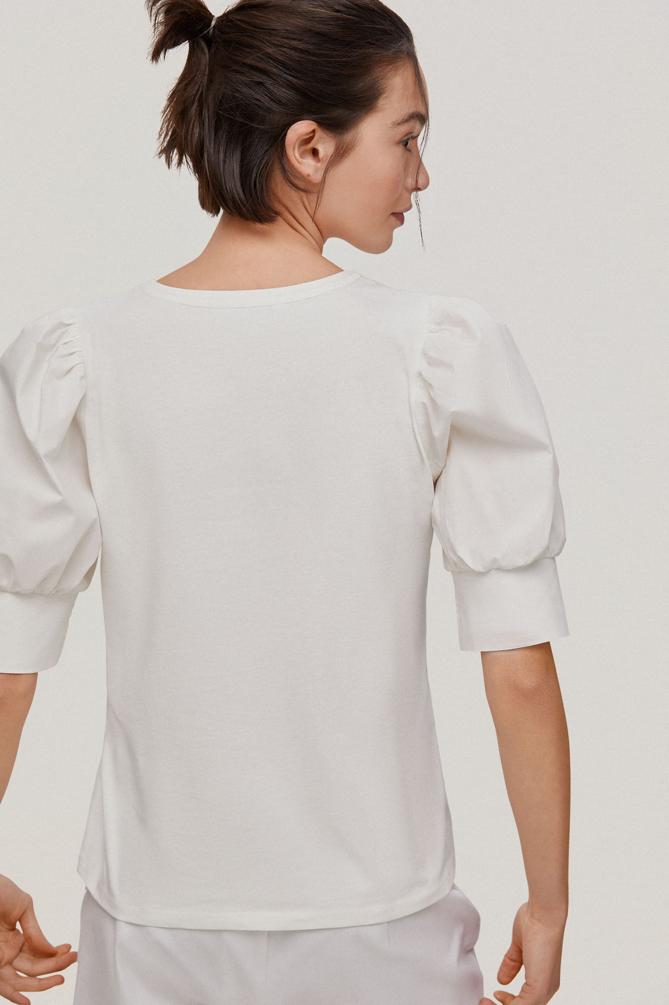 Camiseta Combinada - Crua